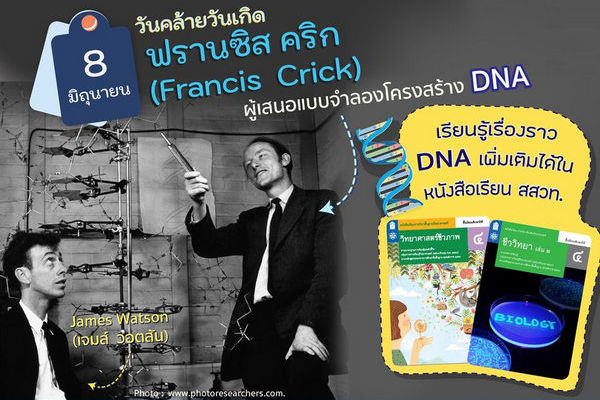 รูปประจำเรื่อง: ฟรานซิส คริก ผู้เสนอแบบจำลองโครงสร้าง DNA