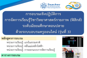 สสวท. รับสมัครครู “อบรมเชิงปฏิบัติการการจัดการเรียนรู้วิชาวิทยาศาสตร์กายภาพ (ฟิสิกส์)”