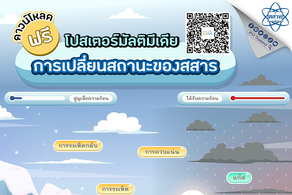 รูปประจำเรื่อง: ร้อนเหลือเหงื่อไหล เตรียมสื่อโดนใจรับเปิดเทอม โปสเตอร์มัลติมีเดีย “การเปลี่ยนสถานะของสสาร” ผู้ช่วยคุณครู คู่หูนักเรียน