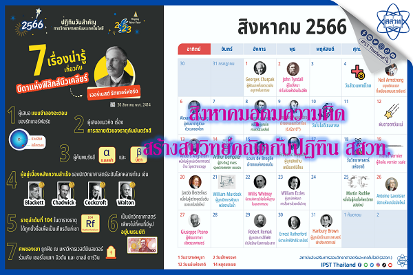 สิงหาคมอุดมความคิด สร้างสมวิทย์คณิตกับปฏิทิน สสวท.