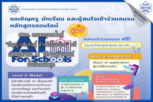 สสวท. อบรมครูออนไลน์ “ปัญญาประดิษฐ์ สำหรับโรงเรียน” ฟรี เรียนรู้เท่าทัน AI  ใช้งานสร้างสรรค์ ชั้นเรียนทันยุค