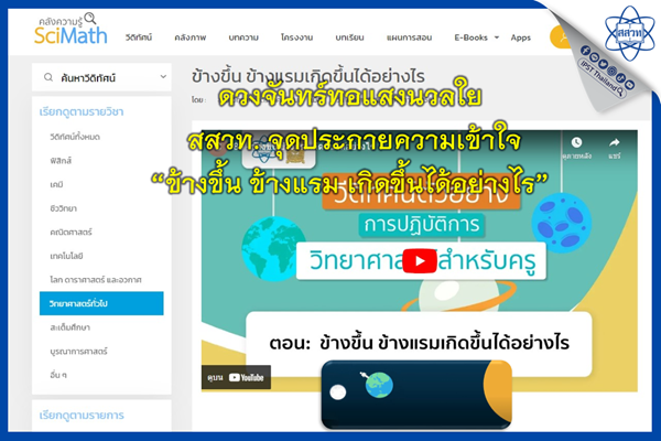 ดวงจันทร์ทอแสงนวลใย สสวท. จุดประกายความเข้าใจ “ข้างขึ้น ข้างแรม เกิดขึ้นได้อย่างไร”