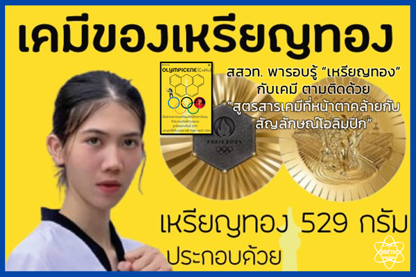 รูปประจำเรื่อง: สสวท. พารอบรู้ “เหรียญทอง” กับเคมี ตามติดด้วย “สูตรสารเคมีที่หน้าตาคล้ายกับสัญลักษณ์โอลิมปิก”