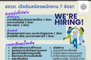 สสวท. ประกาศเปิดรับสมัครพนักงานหลายสาขา วุฒิ ป.ตรี-ป.เอก สมัครด่วนวันนี้ถึง 28 ก.พ. 69